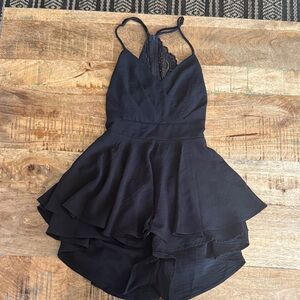 Elegant Black Layered Romper